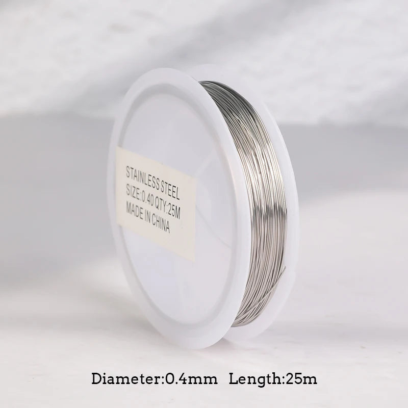 One Roll 0.2/0.3/0.4/05/0.6mm Stainless Steel Resistant Line Thread Beading Wire String for DIY Jewelry Bracelet Necklace Making