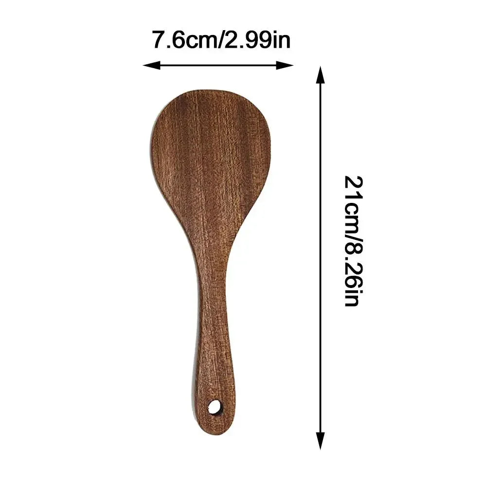 Long Handled Teak Tableware Wood Spoon Shovel Spatula Accessories Skimming Wooden Soup Kitchen Tool Spoon Cooking A2S8