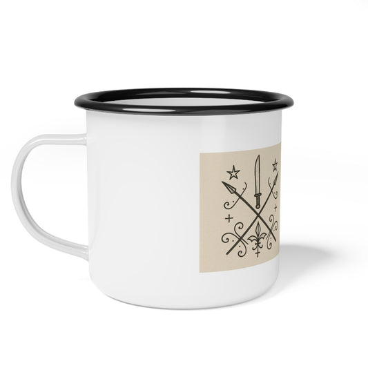 Vintage-Style Enamel Camp Cup | Rustic Outdoor Mug for Camping, Hiking, BBQs, Travel, Gifts for Outdoorsmen