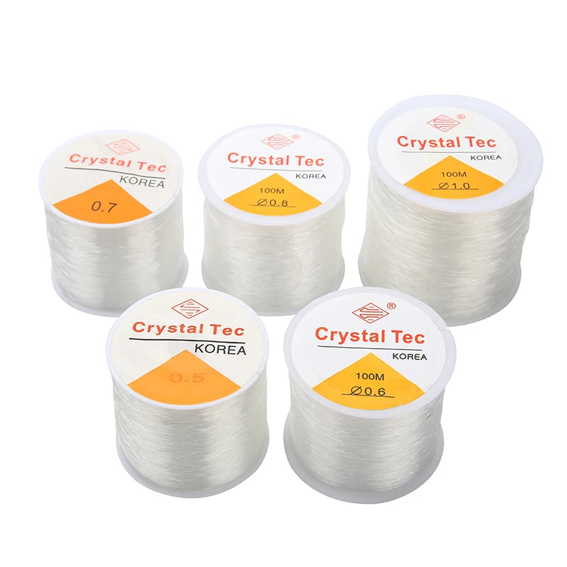 100meters Strong Crystal Beading Stretch Cord 0.5 0.6 0.7 0.8 1 mm Elastic Line String Thread Cords DIY Bracelet Jewelry Making