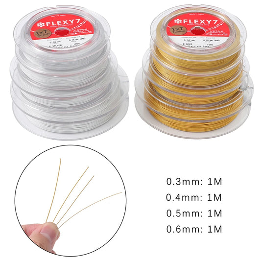 1Meter/bag Japan FLEXY7 Imported Soft Steel Wire 7 Strands Line String Beading Line DIY For Jewelry Making Bracelet & Necklace