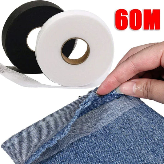 60M Self-Adhesive Pants Hem Tape Edge Shorten Paste Tape Iron on Pants DIY Clothes Length Shorten Household Sewing Accessories