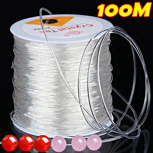 100M/Roll Strong Elastic Crystal Beading Cord 1mm for Bracelets Stretch Thread String Necklace DIY Jewelry Making Cords Line