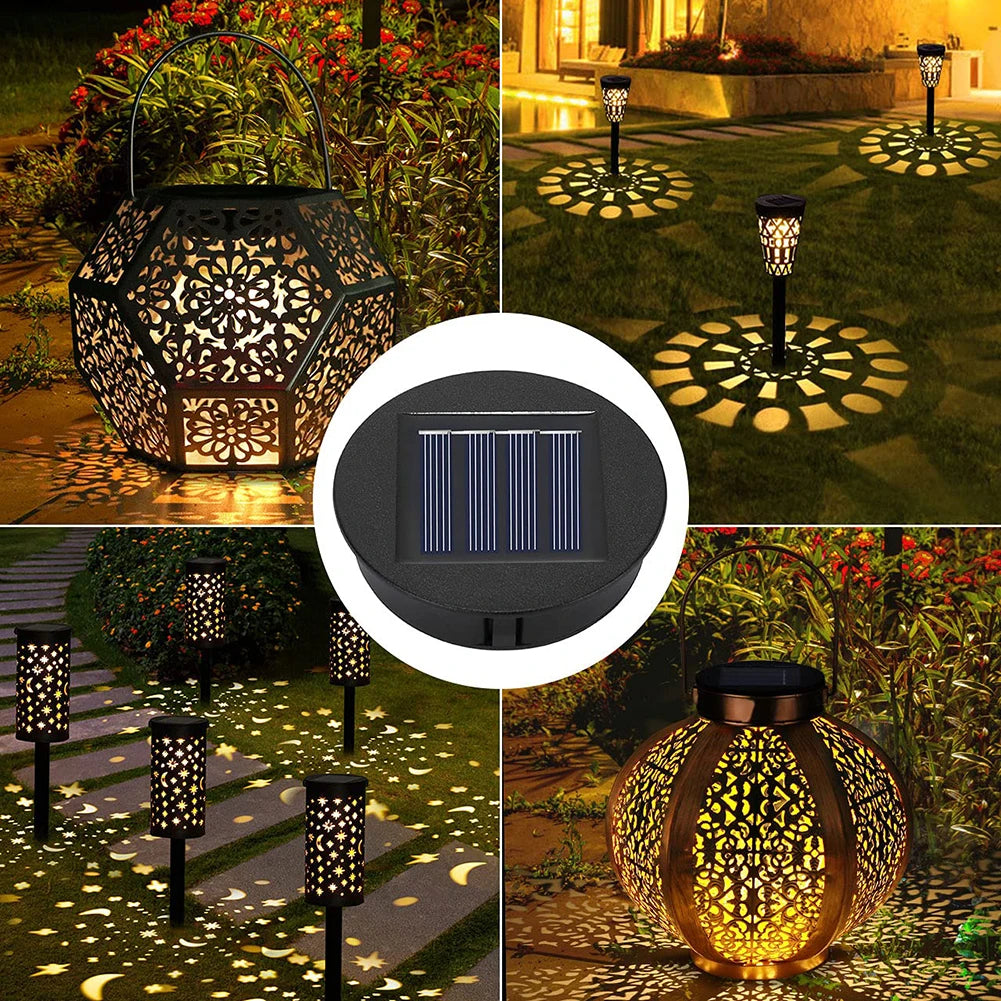 LED Solar Lights Replacement Tops Solar Panel Outdoor Hanging Lanterns Parts Waterproof Garden Pathway Lighting Accessories